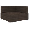 Chaise d'angle 1 pc et coussins Résine tressée Marron 