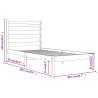 Cadre de lit sans matelas noir bois massif 