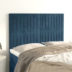 Têtes de lit 4 pcs Bleu foncé 72x5x78/88 cm Velours 