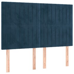 Têtes de lit 4 pcs Bleu foncé 72x5x78/88 cm Velours 