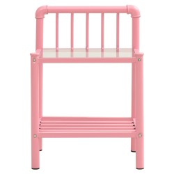 Tables de chevet 2 pcs Rose et transparent Métal et verre 