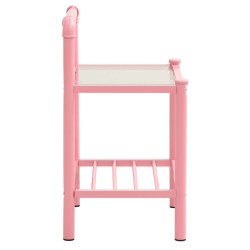 Tables de chevet 2 pcs Rose et transparent Métal et verre 