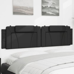 Coussin de tête de lit noir 200 cm similicuir 