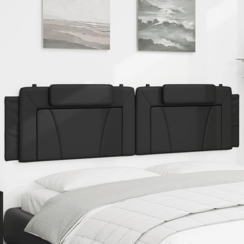 Coussin de tête de lit noir 200 cm similicuir 