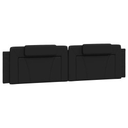 Coussin de tête de lit noir 200 cm similicuir 