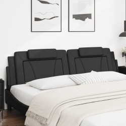 Coussin de tête de lit noir 200 cm similicuir 