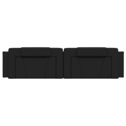 Coussin de tête de lit noir 200 cm similicuir 