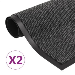 Paillassons rectangulaires 2 pcs 80 x 120 cm Anthracite 
