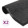 Paillassons rectangulaires 2 pcs 80 x 120 cm Anthracite 
