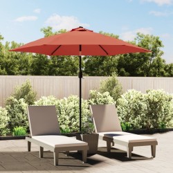 Parasol de jardin avec mât en métal terre cuite 300 cm 