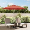 Parasol de jardin avec mât en métal terre cuite 300 cm 