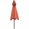 Parasol de jardin avec mât en métal terre cuite 300 cm 