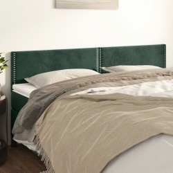 Têtes de lit 2 pcs Vert foncé 100x5x78/88 cm Velours 