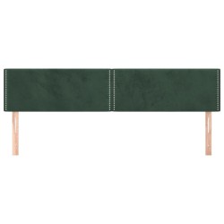 Têtes de lit 2 pcs Vert foncé 100x5x78/88 cm Velours 
