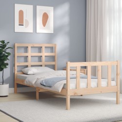 Cadre de lit sans matelas 100x200 cm bois massif de pin 