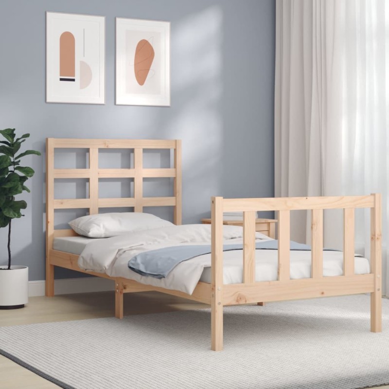 Cadre de lit sans matelas 100x200 cm bois massif de pin 