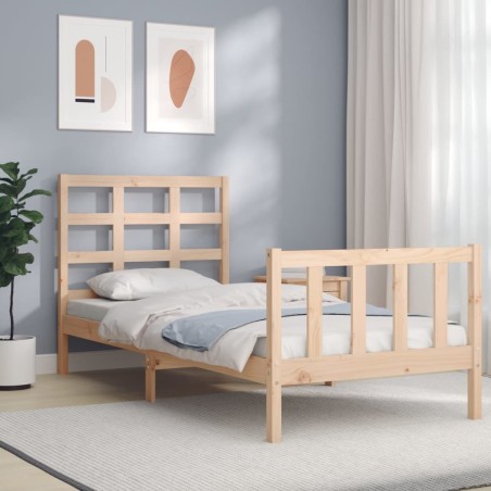 Cadre de lit sans matelas 100x200 cm bois massif de pin 