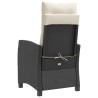 Chaise inclinable de jardin avec coussins noir résine tressée 