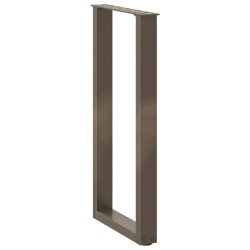 Pieds de table console en U, 2 pièces, acier naturel, 38 x (72-73) cm 
