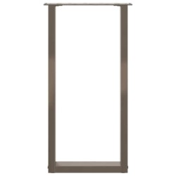 Pieds de table console en U, 2 pièces, acier naturel, 38 x (72-73) cm 