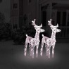 Rennes de Noël 2 pcs 80 LED Blanc chaud Acrylique 
