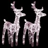 Rennes de Noël 2 pcs 80 LED Blanc chaud Acrylique 