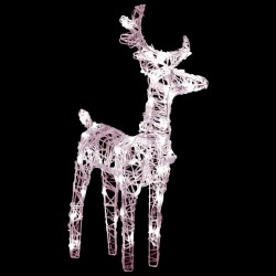 Rennes de Noël 2 pcs 80 LED Blanc chaud Acrylique 