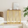 Table console doré acier inoxydable et bois massif récupération 