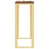 Table console doré acier inoxydable et bois massif récupération 
