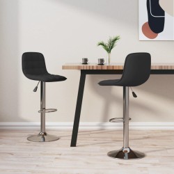 Tabourets de bar lot de 2 noir tissu 