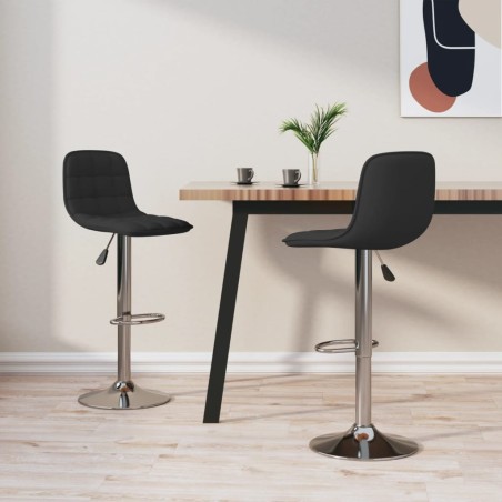Tabourets de bar lot de 2 noir tissu 