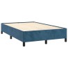 Cadre de lit sans matelas bleu foncé 120x190 cm velours 