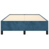 Cadre de lit sans matelas bleu foncé 120x190 cm velours 