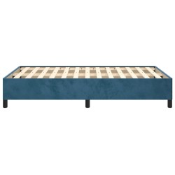 Cadre de lit sans matelas bleu foncé 120x190 cm velours 