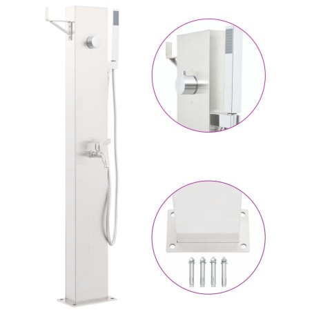 Robinet de douche de jardin 110 cm Acier inoxydable 