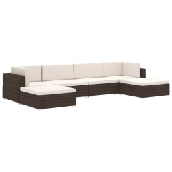 Siège central sectionnel 1 pc et coussins Résine tressée Noir 