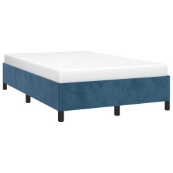 Cadre de lit sans matelas bleu foncé 120x190 cm velours 
