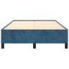 Cadre de lit sans matelas bleu foncé 120x190 cm velours 