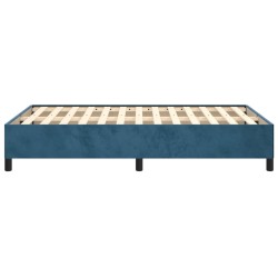 Cadre de lit sans matelas bleu foncé 120x190 cm velours 