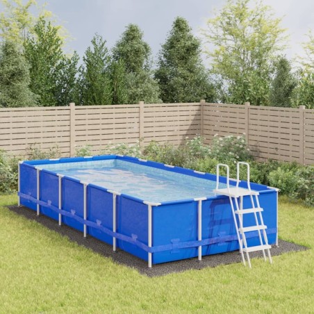 Bâche de piscine gris clair 820x420 cm géotextile polyester 