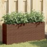 Jardinières avec 2 pots 2 pcs marron 90x20x40 cm résine tressée 