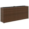 Jardinières avec 2 pots 2 pcs marron 90x20x40 cm résine tressée 