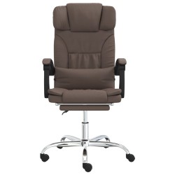 Fauteuil de massage inclinable de bureau Marron Similicuir 