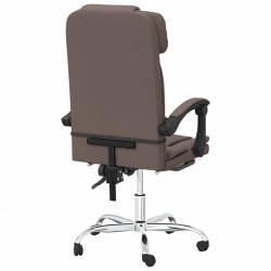 Fauteuil de massage inclinable de bureau Marron Similicuir 