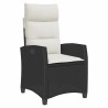 Chaise de jardin inclinable avec table d'appoint noir polyrotin 