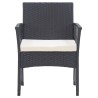 Fauteuils de jardin avec coussins lot de 2 Noir Résine tressée 