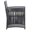 Fauteuils de jardin avec coussins lot de 2 Noir Résine tressée 
