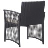 Fauteuils de jardin avec coussins lot de 2 Noir Résine tressée 