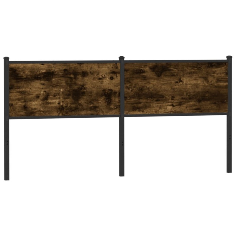 Tête de lit chêne fumé 160 cm bois d'ingénierie et acier Tête de lit chêne fumé 160 cm bois d'ingénierie et acier