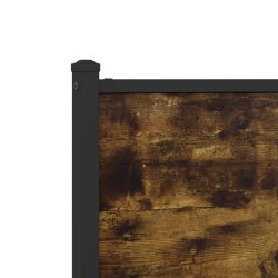 Tête de lit chêne fumé 160 cm bois d'ingénierie et acier 